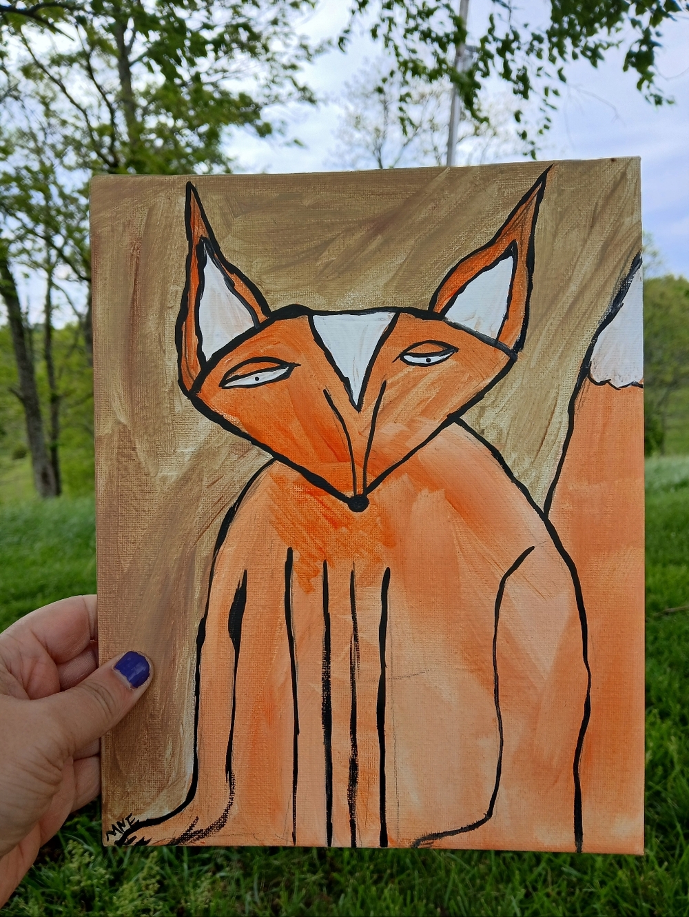 Fox Painting Folk Art